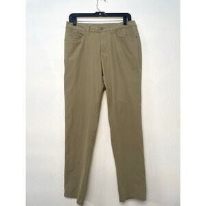 Lululemon Mens Tan Flat Front Pockets Straight Leg Chino Pants Size 31